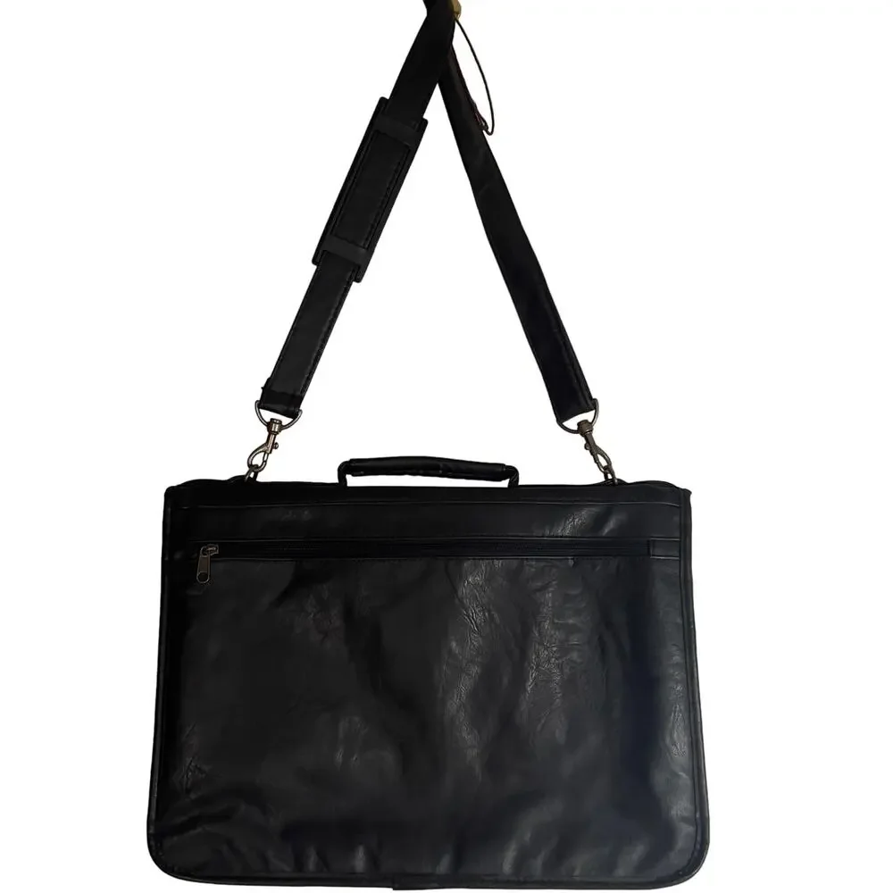 Vintage New York Slot Exchange Faux Leather Messenger Laptop Briefcase Bag